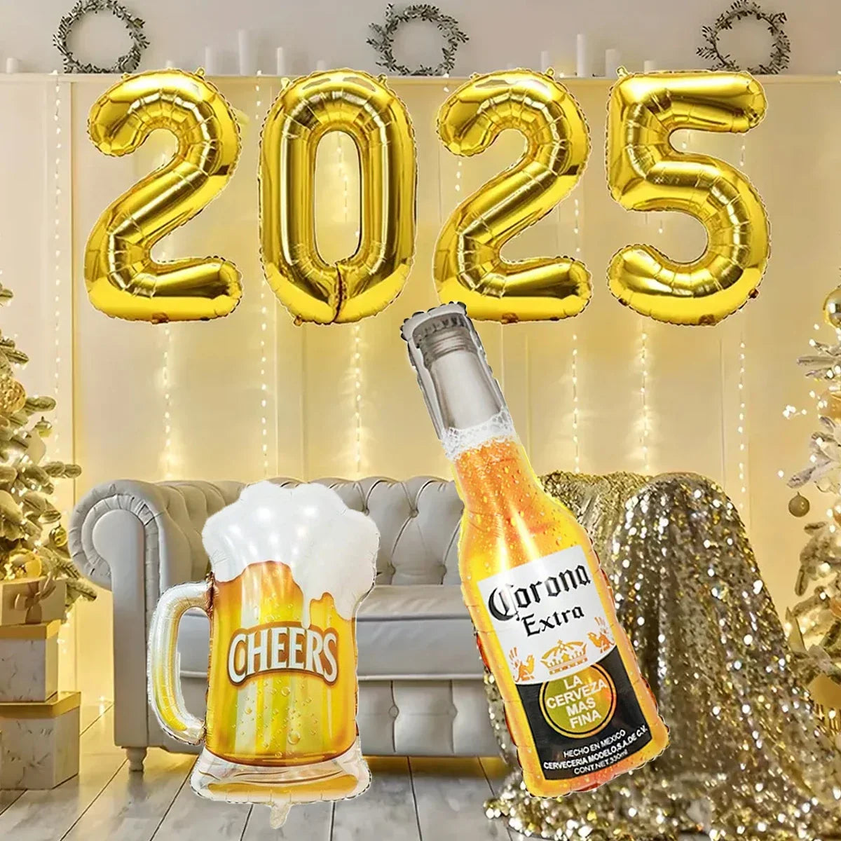 Flaschenförmige Partyballons Bier & Whiskey für Geburtstag und Oktoberfest