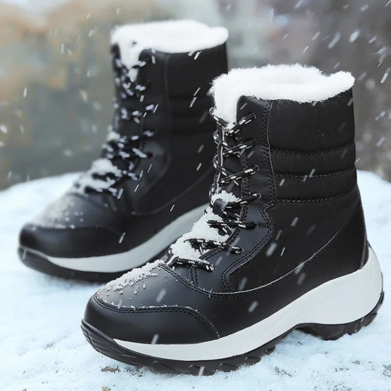Gefütterte Winterstiefel mit Schnürung – warm bis -40 °C