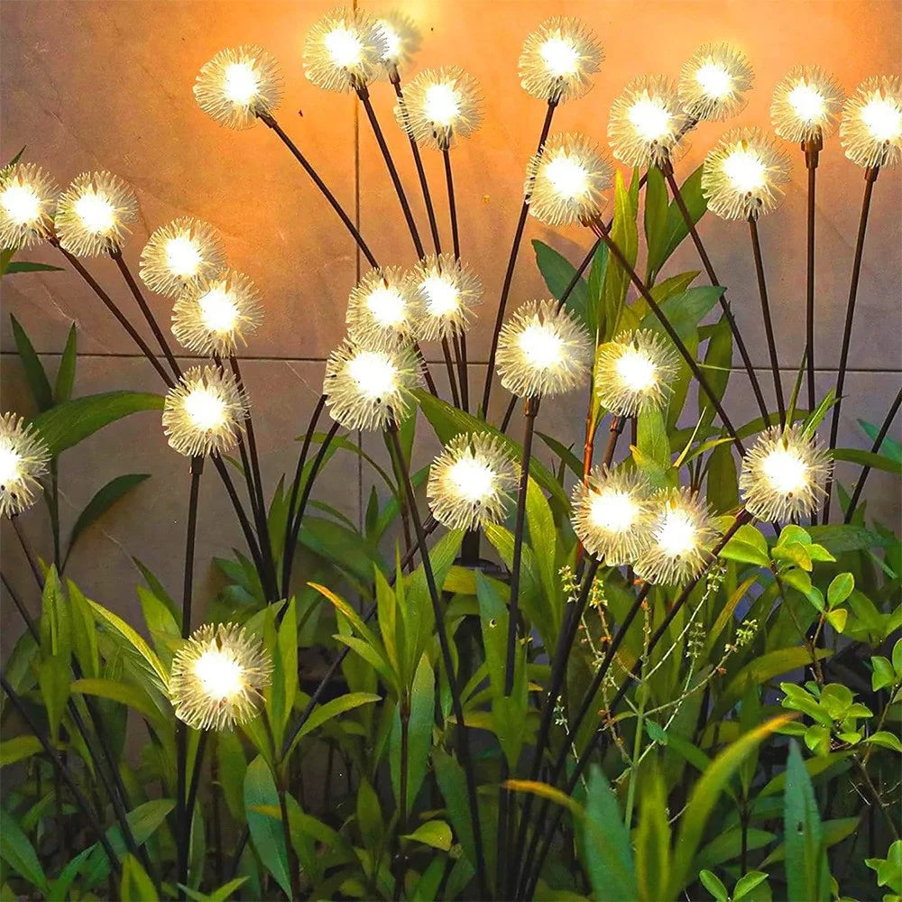 SolarGlow Solar-Löwenzahnlampen | 6-Flammen LED-Rasenlampe | Stetiger & Blinkmodus | Garten- und Landschaftsdekoration