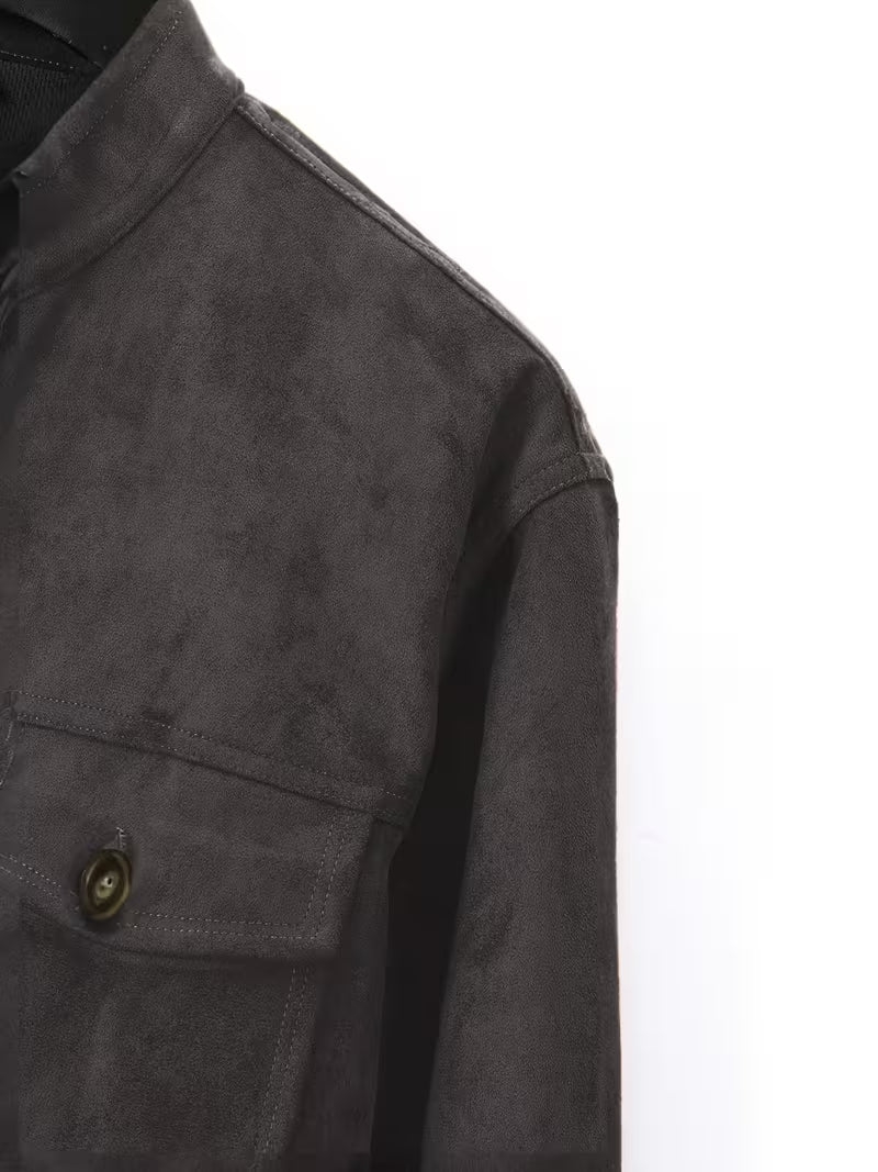 Jelil – Jacke in Wildlederoptik mit zwei Vordertaschen