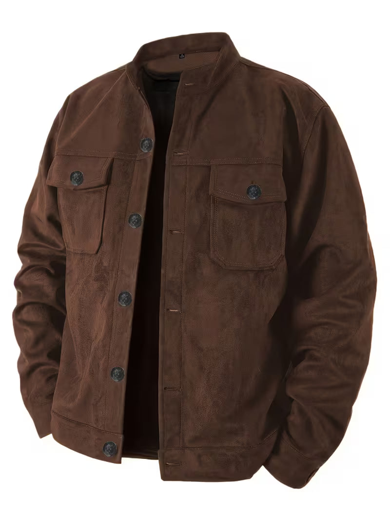 Jelil – Jacke in Wildlederoptik mit zwei Vordertaschen