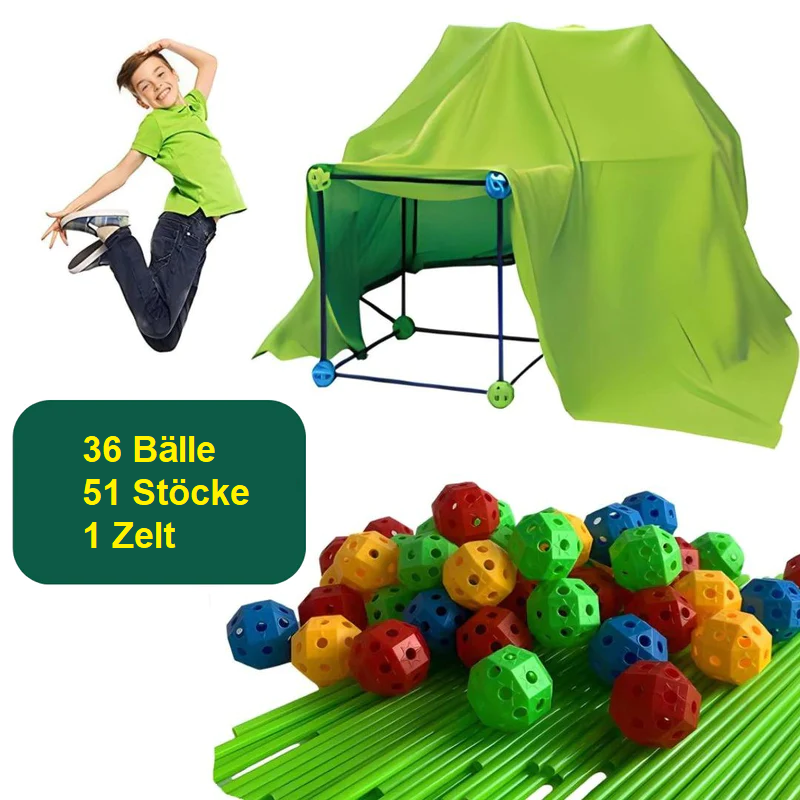 Kinderspielhaus-Bausatz – Stecksystem aus ABS-Kunststoff – Für Kinder ab 3 Jahren