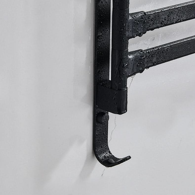 Handtuchhalter Metall mit 2 Armen | Platzsparende Wandmontage für Badezimmer, Gästetoilette und Küche | Schwarz, Stabil im Alltag