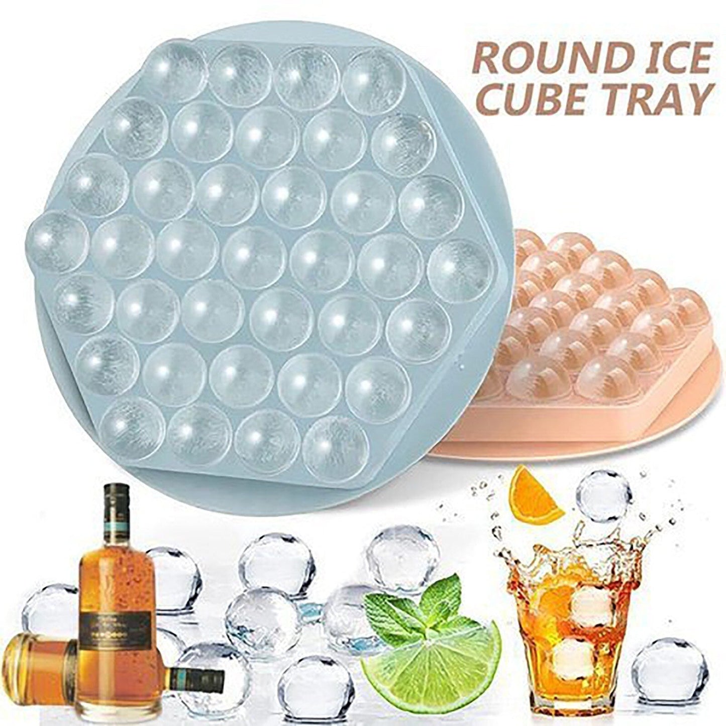 Sechseckige, runde Eiswürfelschale
