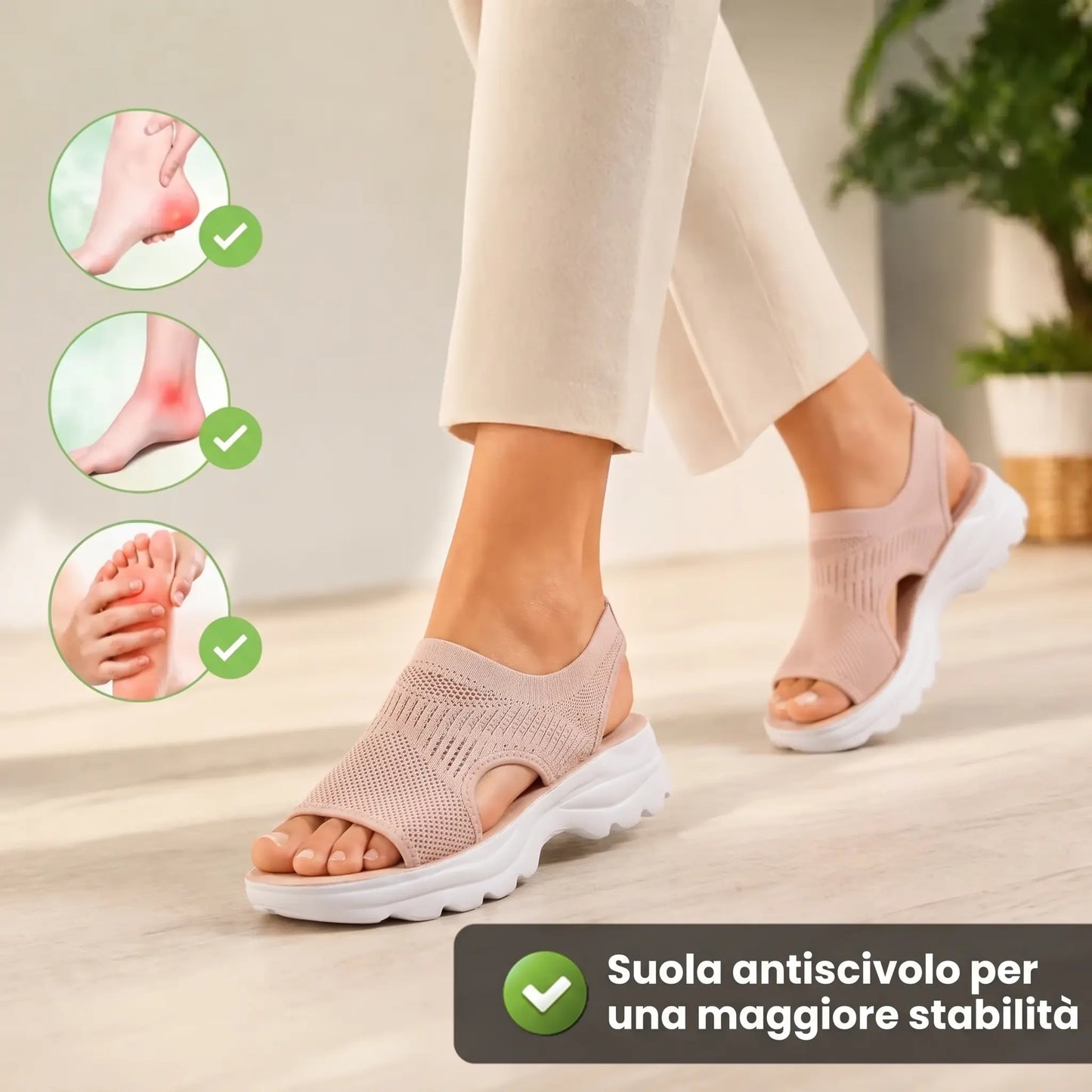 Hannah | Rutschfeste Orthopädische Sandalen
