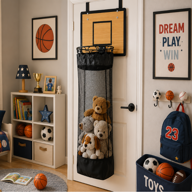 Aufbewahrungsorganisator hängend | Basketball-Design | Für Wäsche & Spielzeug | DunkAway