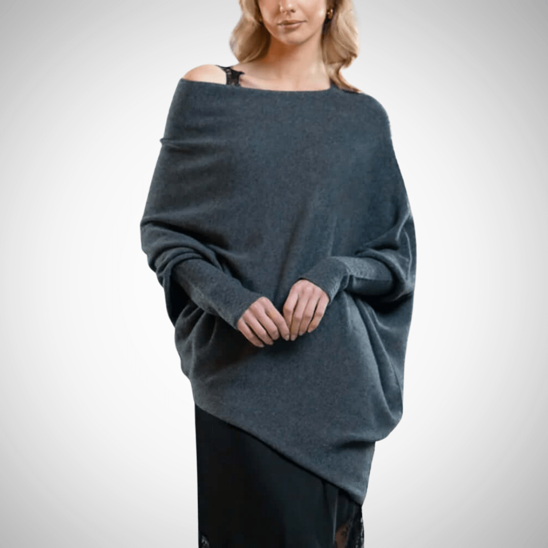 Jana - Asymmetrischer Schulterpullover im modernen Strickdesign