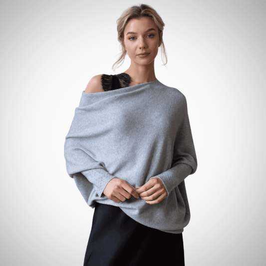 Jana - Asymmetrischer Schulterpullover im modernen Strickdesign