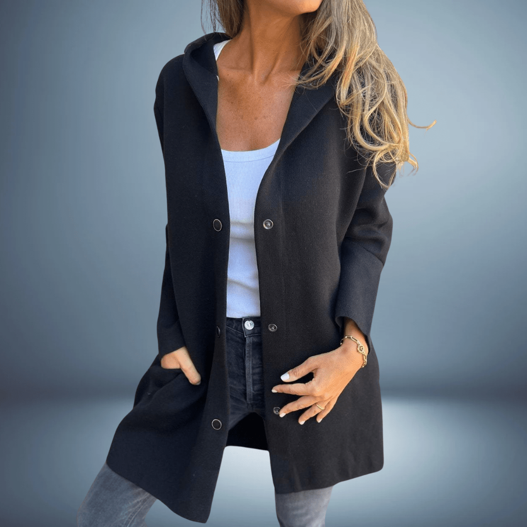 Jasmin - Bequeme Freizeit Hoodie Jacke mit Kapuze und Kängurutasche