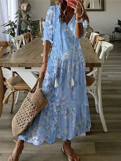 Lamia – Stilvolles Boho Bauchbedeckendes Maxikleid