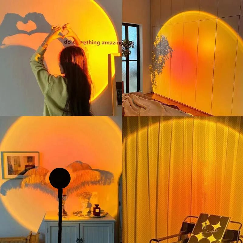 LED-Projektor-Tischlampe Sonnenuntergang |16 Lichtfarben Stimmungslicht | Mit Fernbedienung | AuraCast