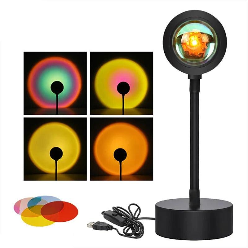 LED-Projektor-Tischlampe Sonnenuntergang |16 Lichtfarben Stimmungslicht | Mit Fernbedienung | AuraCast