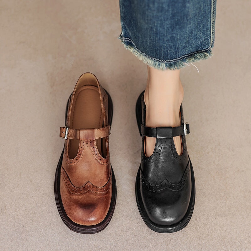 Olivia | Bequeme Vintage T-Strap Schuhe