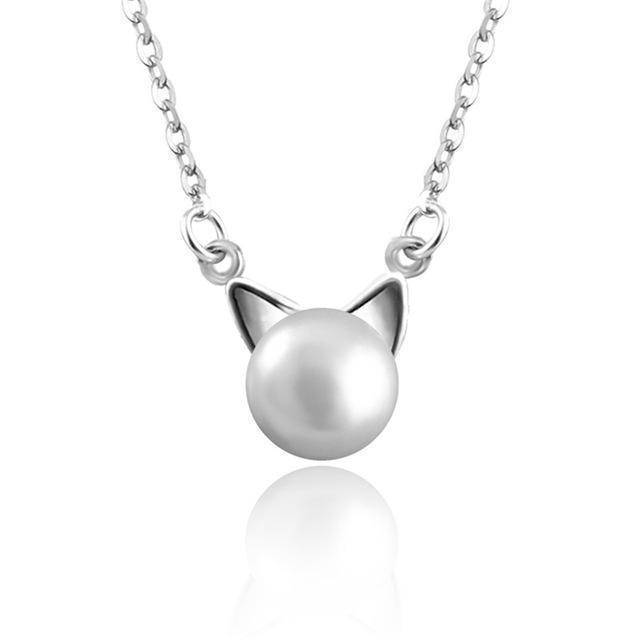 Wunderschönes Perlen-Katzen-Halsketten-Set mit Bonus-Ohrringen + Ring