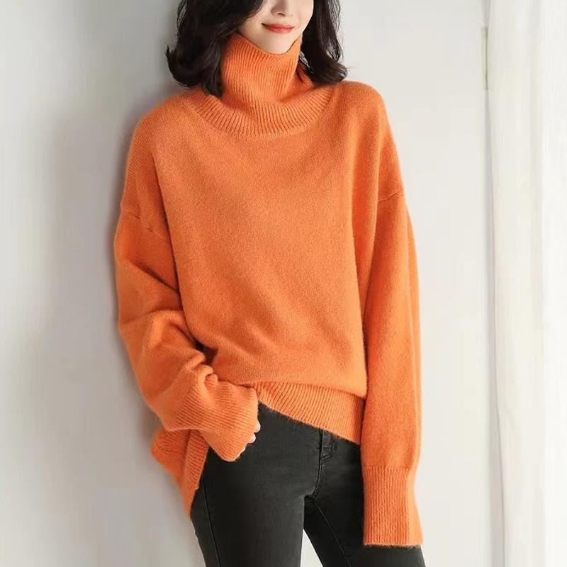 Damen Langarm-Turtleneck-Pullover
