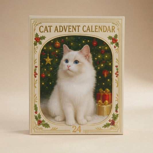 Katzen-Adventskalender | 24 Katzen-Anhänger | Weihnachtsbaumschmuck