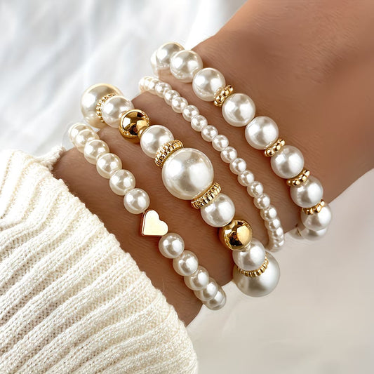 Adelen – Perlen-Stacking-Armband-Set, 4er-Set