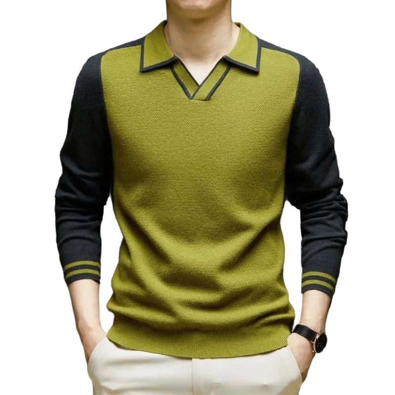 Herren Polo-Pullover mit langen Ärmeln