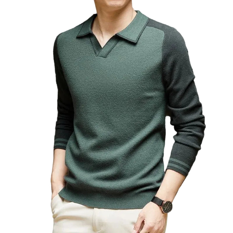 Herren Polo-Pullover mit langen Ärmeln