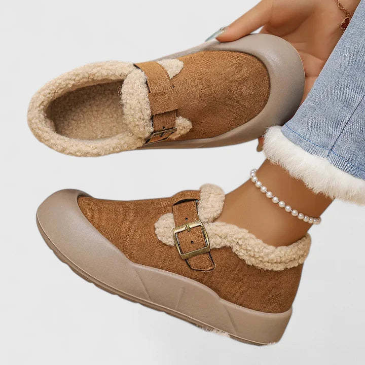 Winterschuhe Damen Gefüttert mit Schnalle