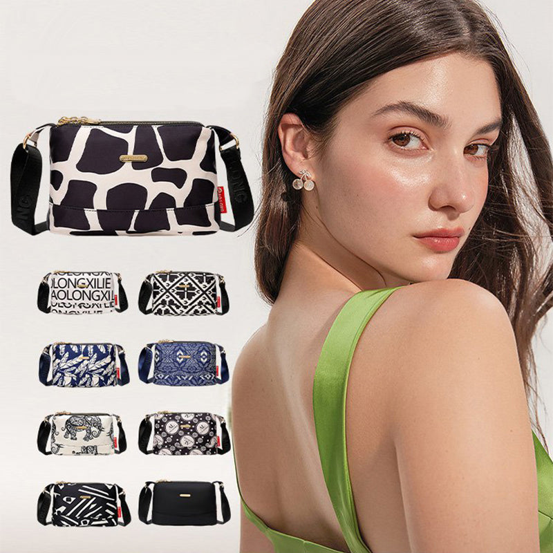 PrintEase - Damen Umhängetasche mit Multi-Taschen-Design