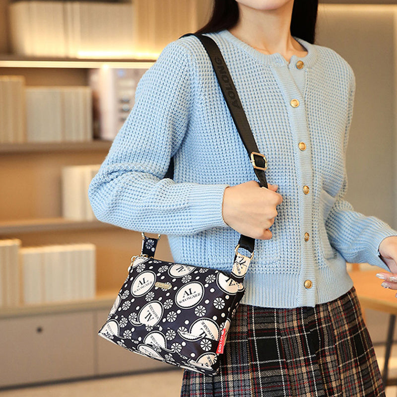 PrintEase - Damen Umhängetasche mit Multi-Taschen-Design