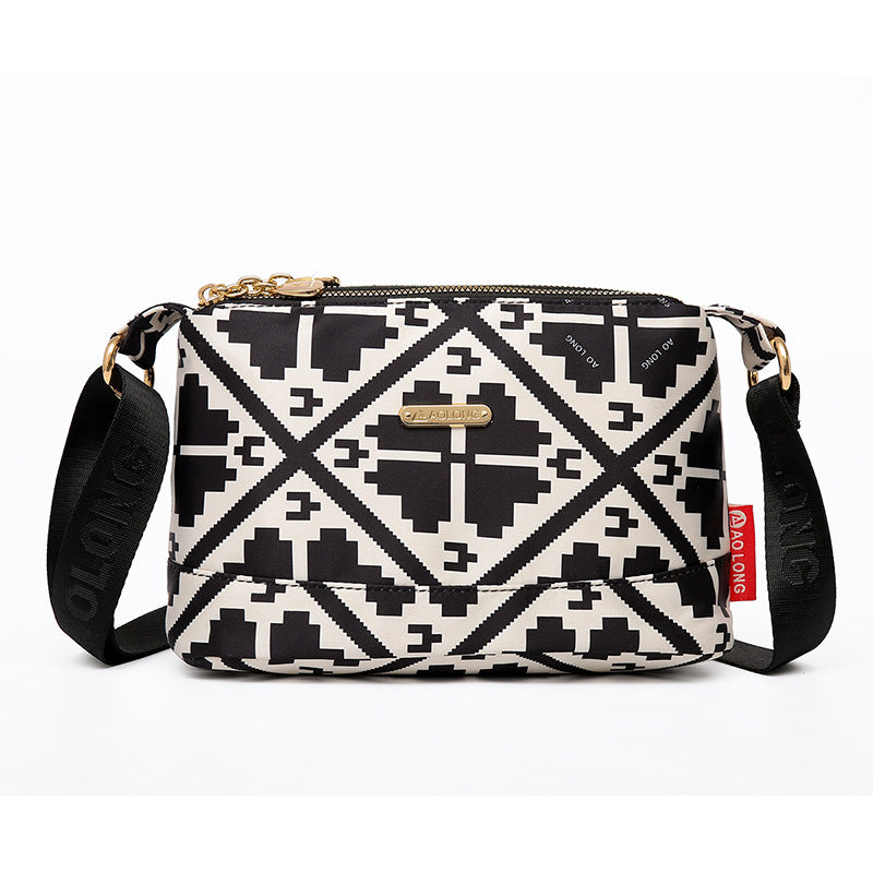 PrintEase - Damen Umhängetasche mit Multi-Taschen-Design