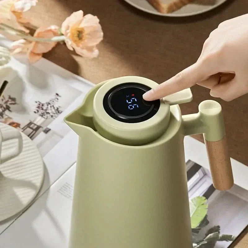 Thermoskanne | 1 Liter Mit Temperaturanzeige | Hält Kaffee & Tee Stundenlang Warm | ThermaVue