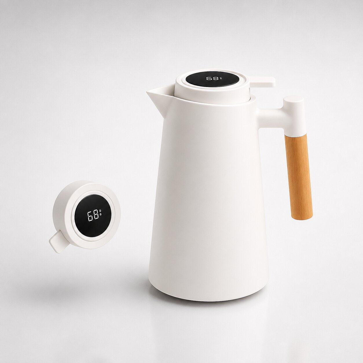 Thermoskanne | 1 Liter Mit Temperaturanzeige | Hält Kaffee & Tee Stundenlang Warm | ThermaVue
