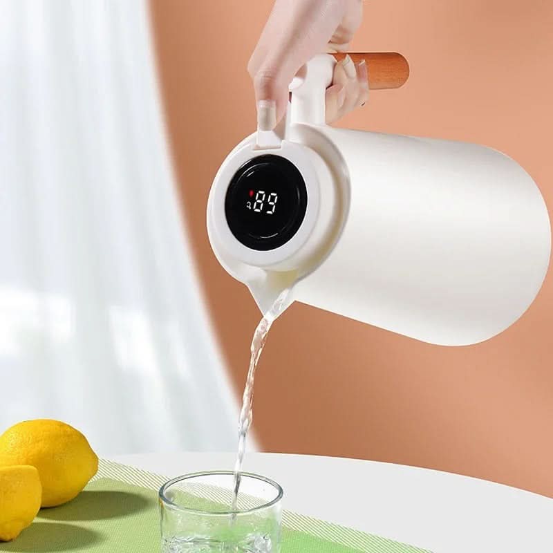 Thermoskanne | 1 Liter Mit Temperaturanzeige | Hält Kaffee & Tee Stundenlang Warm | ThermaVue