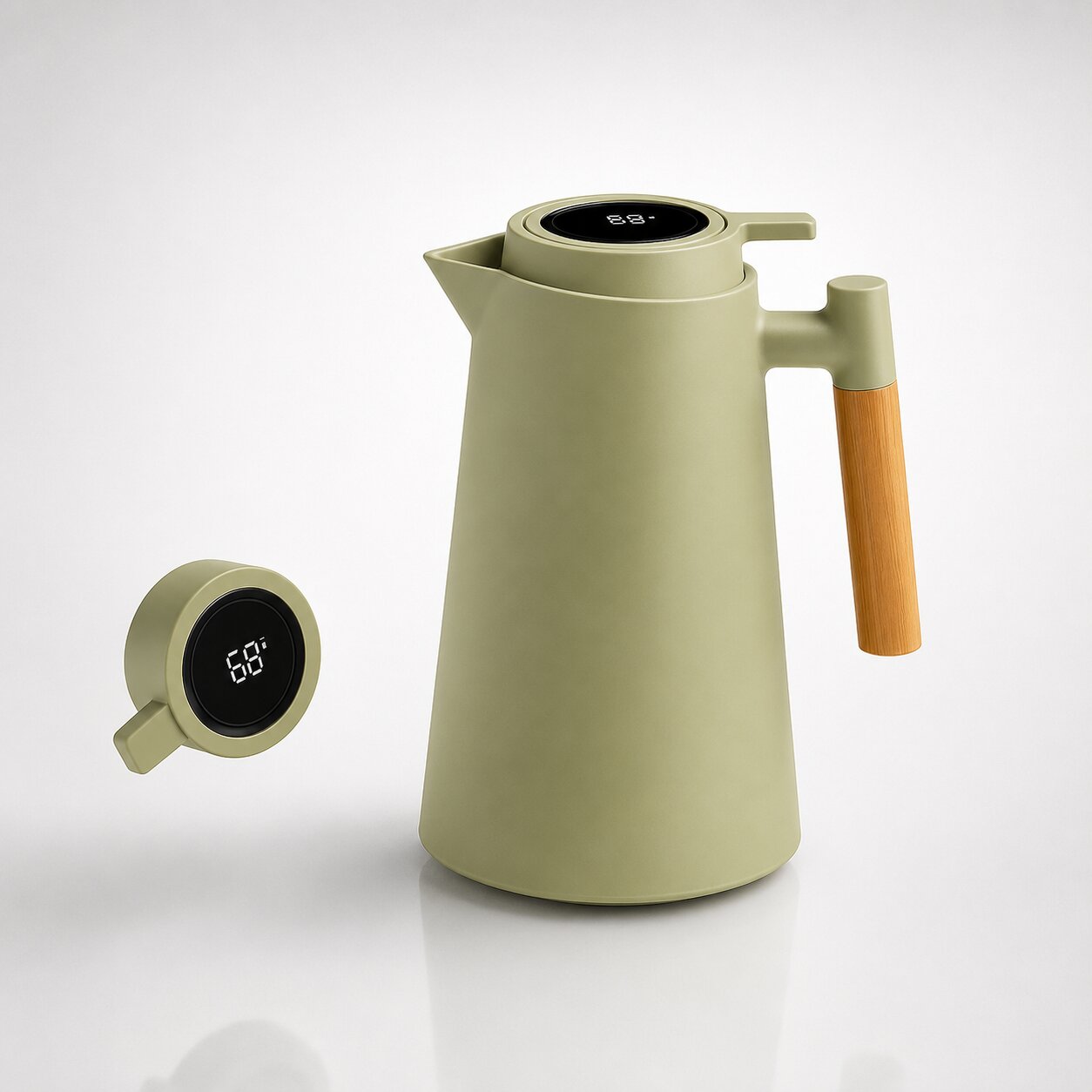 Thermoskanne | 1 Liter Mit Temperaturanzeige | Hält Kaffee & Tee Stundenlang Warm | ThermaVue