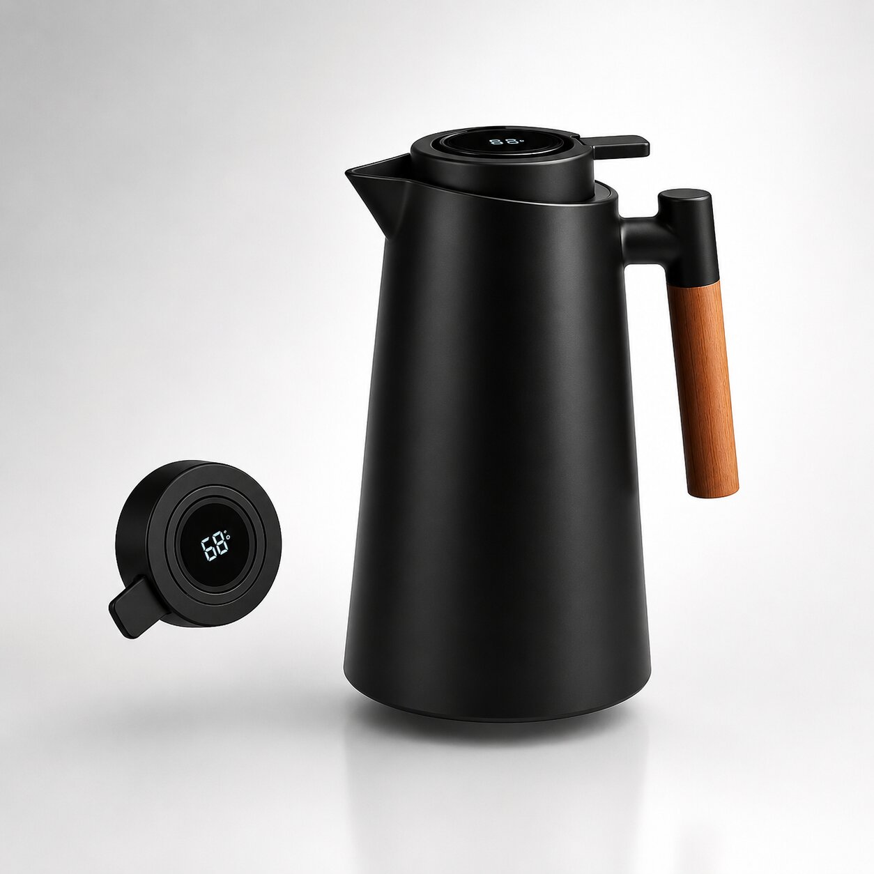 Thermoskanne | 1 Liter Mit Temperaturanzeige | Hält Kaffee & Tee Stundenlang Warm | ThermaVue
