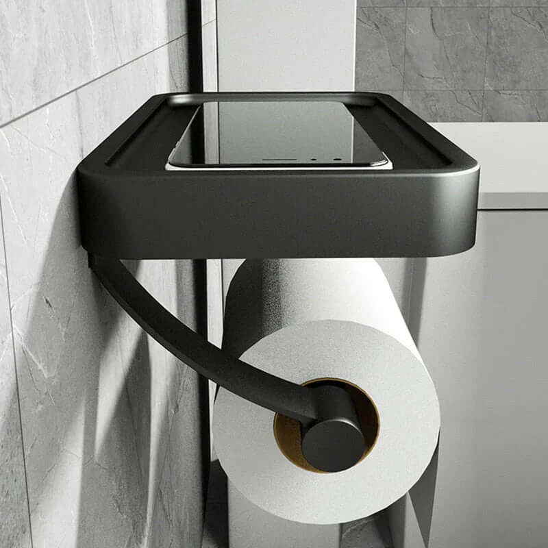 Toilettenpapierhalter | Ablage für Handy & Zubehör | Platzsparend | ShelfRoll