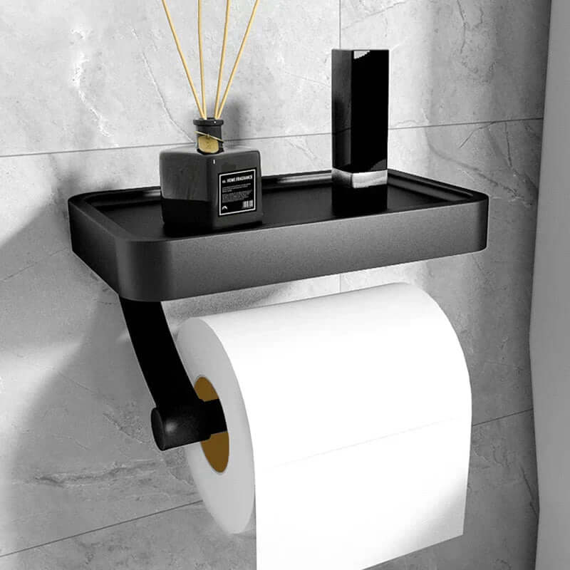 Toilettenpapierhalter | Ablage für Handy & Zubehör | Platzsparend | ShelfRoll
