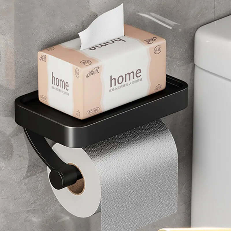 Toilettenpapierhalter | Ablage für Handy & Zubehör | Platzsparend | ShelfRoll