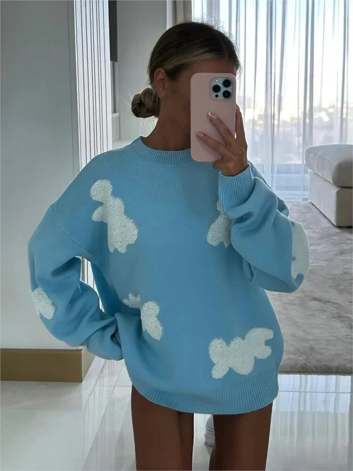 Amélie – Oversized Pullover mit Herz-Design