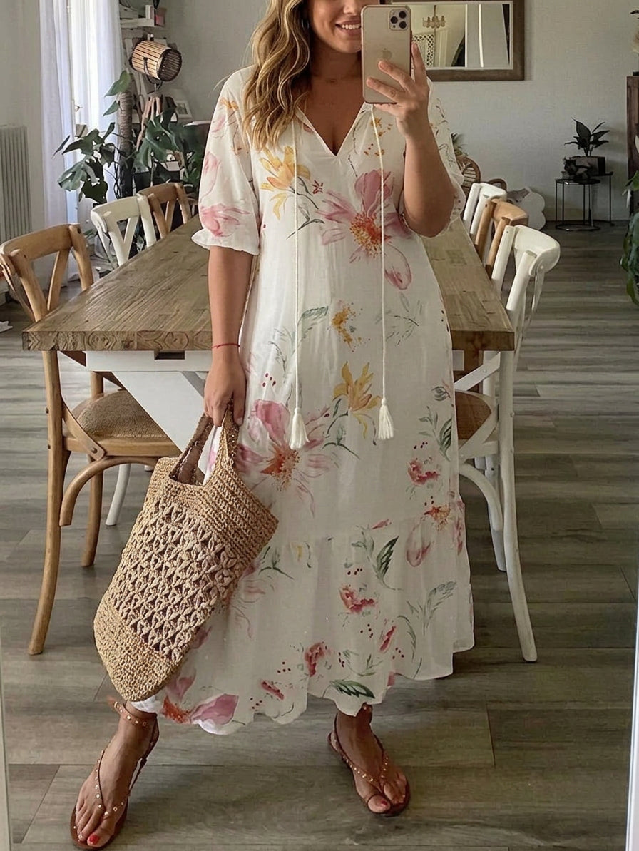 Rosalinde | Boho-Kleid mit Bauch-Kaschierung