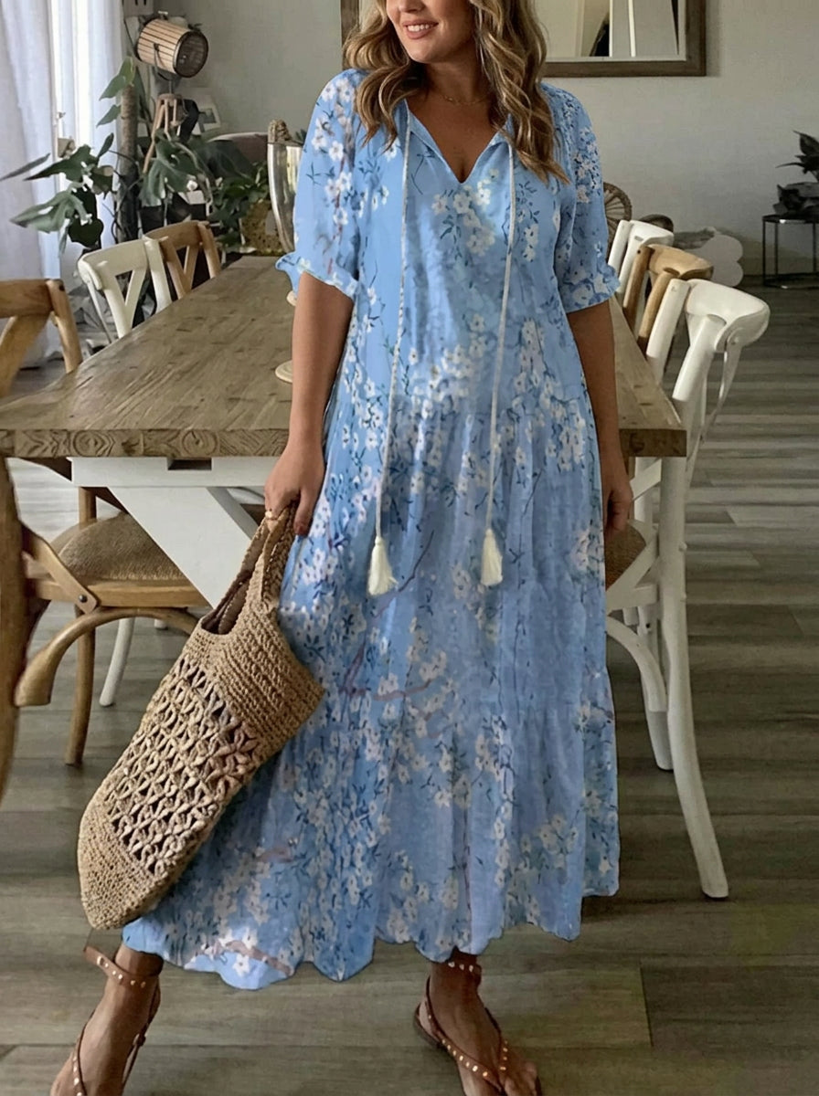 Rosalinde | Boho-Kleid mit Bauch-Kaschierung