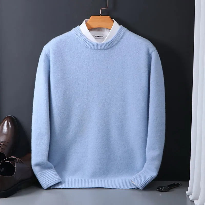 RYAN | WARM MOHAIR PULLOVER - BLAU