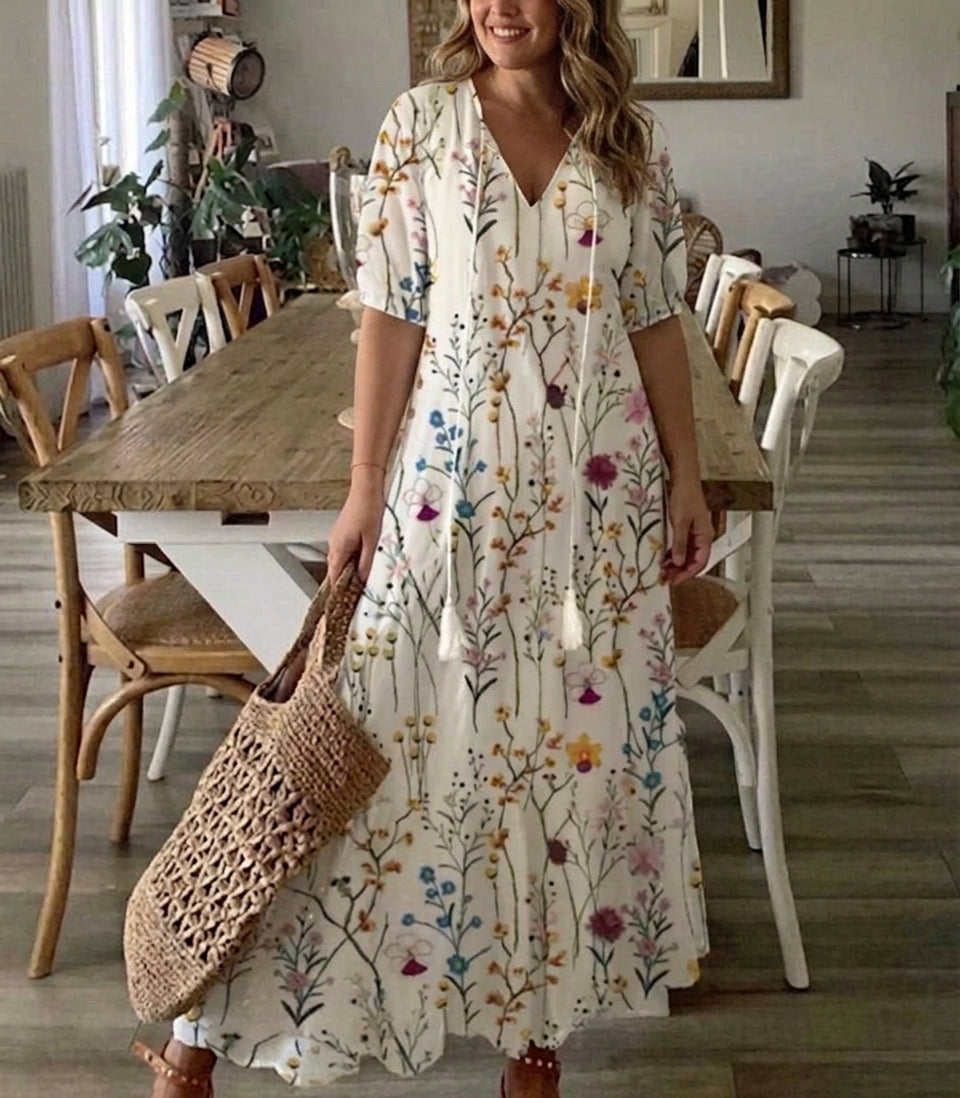 Rosalinde | Boho-Kleid mit Bauch-Kaschierung