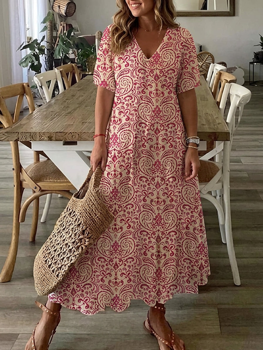 Rosalinde | Boho-Kleid mit Bauch-Kaschierung