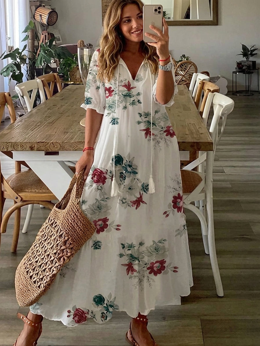 Rosalinde | Boho-Kleid mit Bauch-Kaschierung