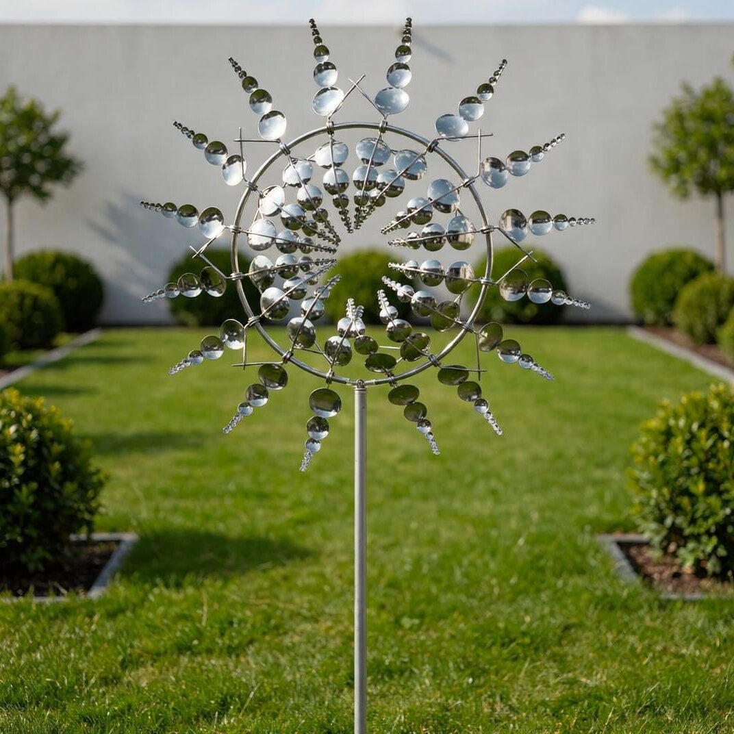 Metall Windspiel für Garten & Terrasse – Drehend, Wetterbeständig