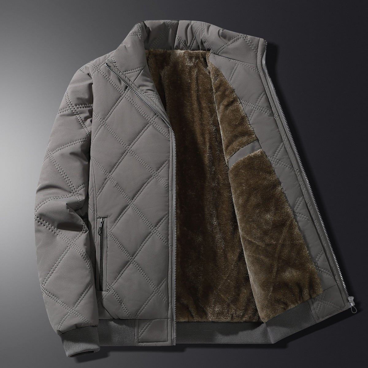Herren Langarm-Winterjacke mit Taschen