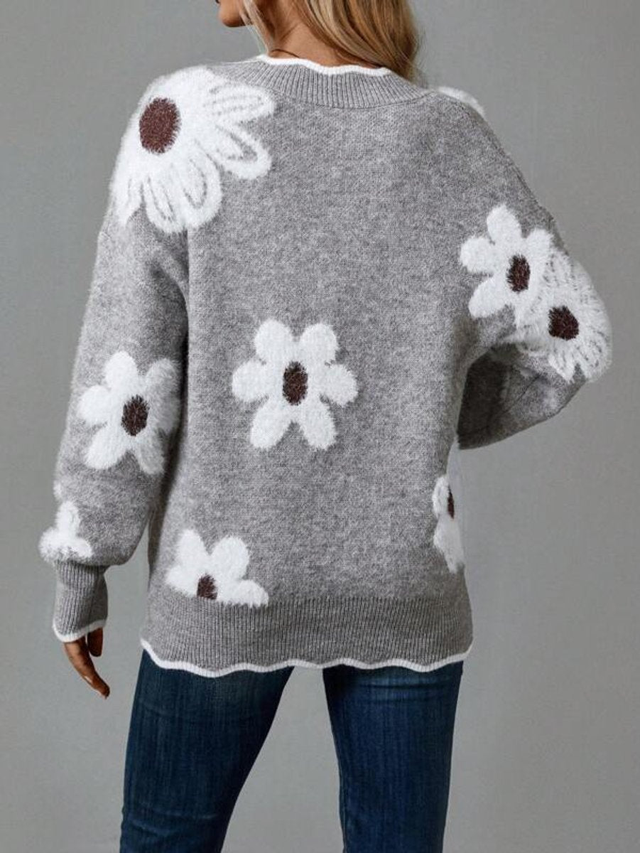 Camila | Damen V-Ausschnitt Langarmpullover