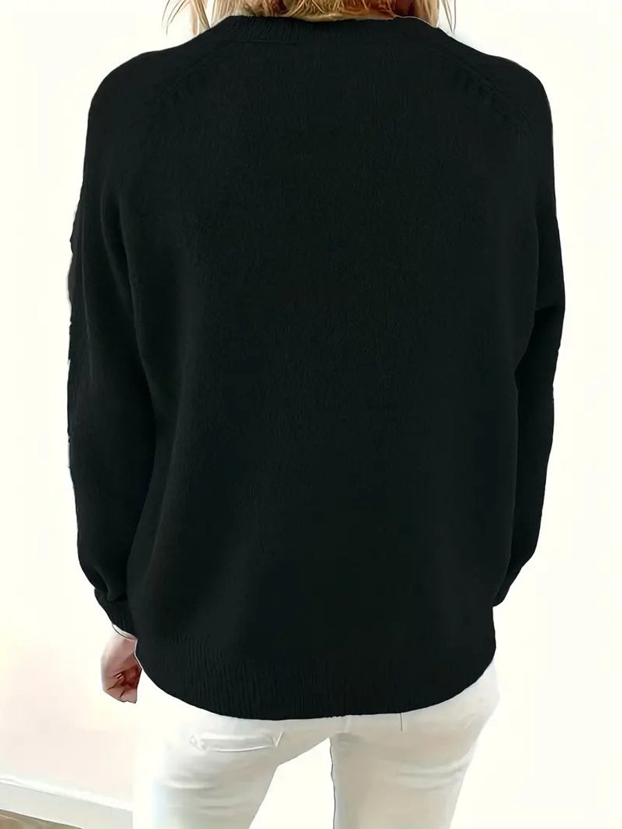 Theda | Strickpullover mit halber Knopfleiste