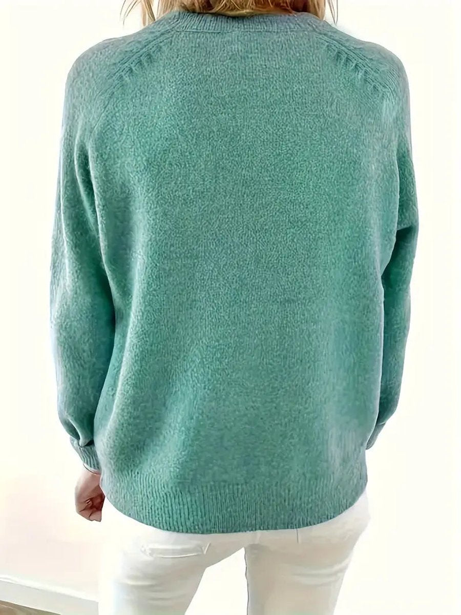 Theda | Strickpullover mit halber Knopfleiste