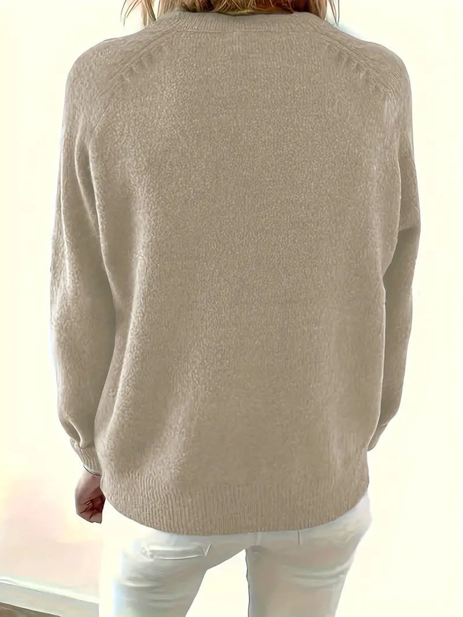 Theda | Strickpullover mit halber Knopfleiste
