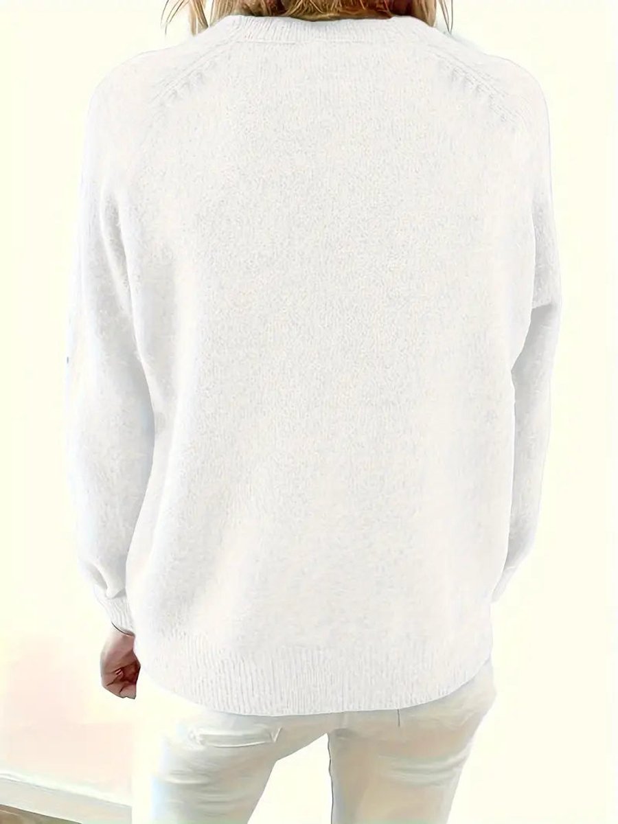 Theda | Strickpullover mit halber Knopfleiste