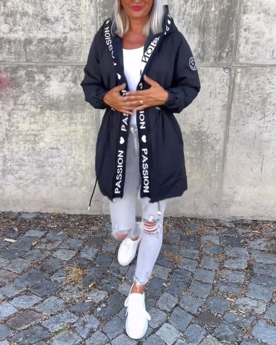 Camila | Midi-Parka mit Kapuze und Kordelzug